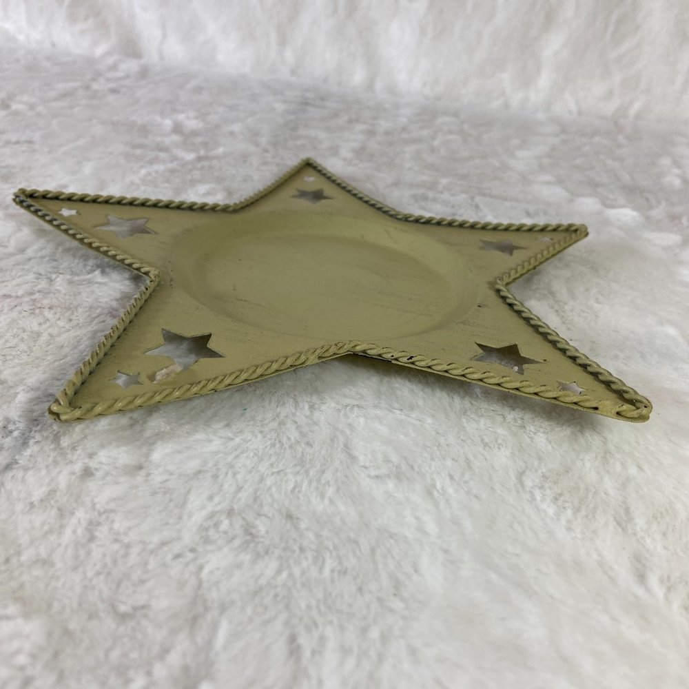 Metal country farmhouse Star candle jar base - Picture 2 of 5